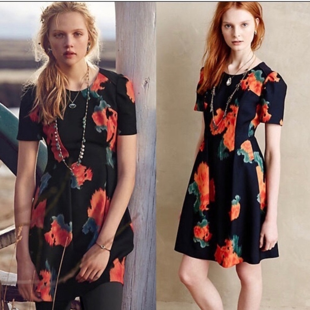 EUC Anthropologie McGinn Poppy Palette Dress, size 0